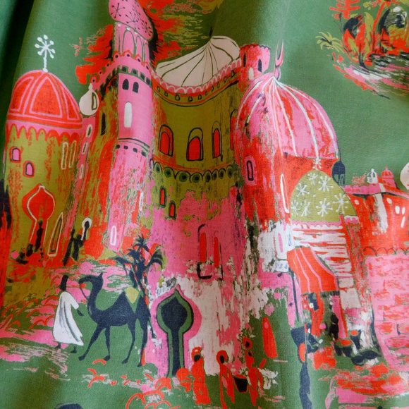 Alice of California Dresses & Skirts - MCM Millworth Arabian Casbah 1950s midcentury novelty border print circle skirt